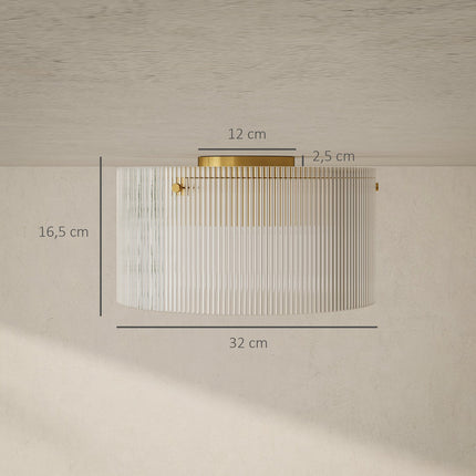 Stropní lampa, akrylové stínítko, kov, kompatibilní s halogen/LED