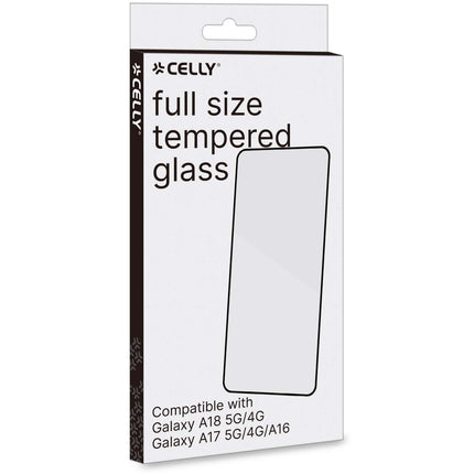 Celly Full Glass Screen Protector for Galaxy A18/A17/A16, 9H Tempered Glass