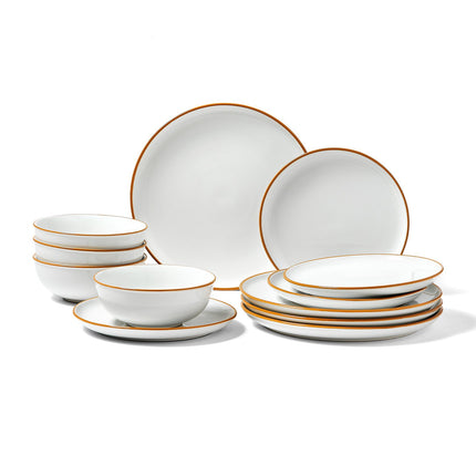 Ceramic Dinnerware Set for 4, 12-Piece, Dishwasher-Microwave Safe