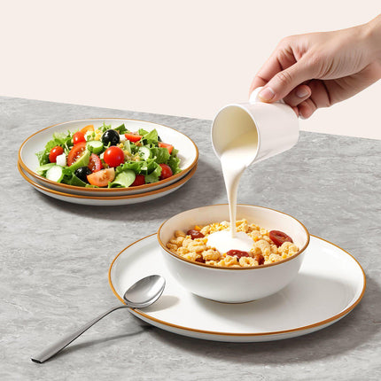 Ceramic Dinnerware Set for 4, 12-Piece, Dishwasher-Microwave Safe
