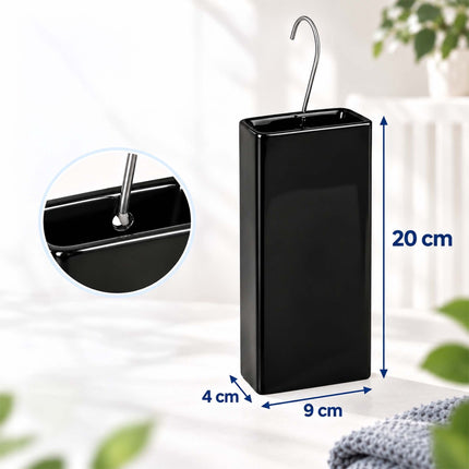 Ceramic Radiator Humidifier Set of 4 with Hooks, 400 ml, Black