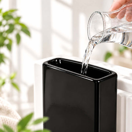 Ceramic Radiator Humidifier Set of 4 with Hooks, 400 ml, Black