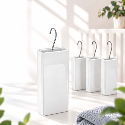 Ceramic Radiator Humidifier Set of 4 with Hooks, 400 ml, White