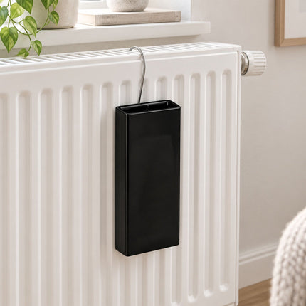 Ceramic Radiator Humidifier Set of 6 with Hooks, 400 ml, Black