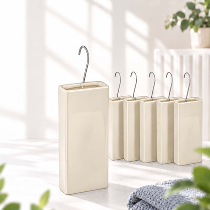 Ceramic Radiator Humidifier Set of 6 with Hooks, 400 ml, Cream