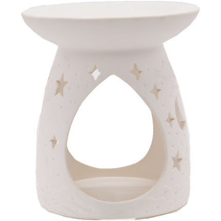 Ceramic Tea Light Aroma Lamp – White, Relaxing Atmosphere