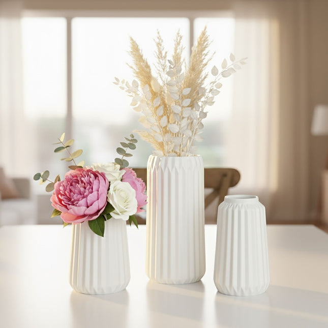 Ceramic Vase Set – 3 Sizes, Minimalist Design