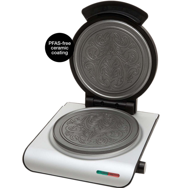 Keramik-Waffeleisen, Silber-Finish
