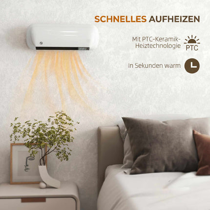 Ceramic Wall Heater 2000W with Thermostat & Remote