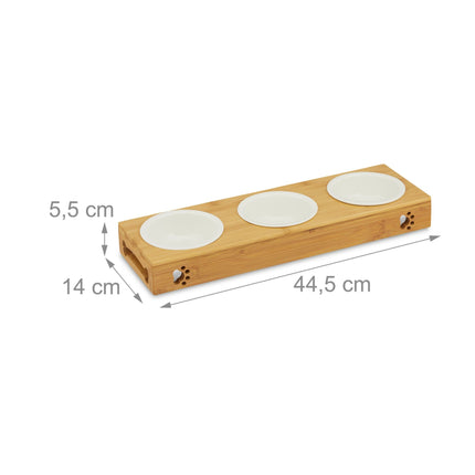 Ceramic bowl stand in bamboo