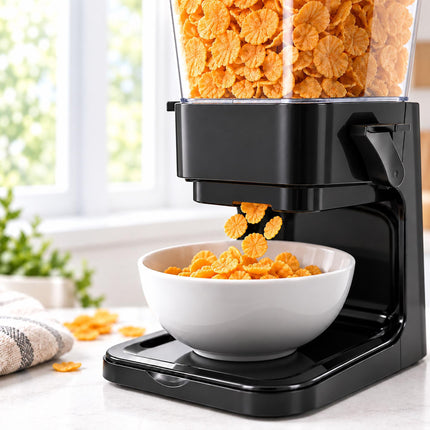Cereal Dispenser Set of 2, 5.5 L Each, Portion Control, Black