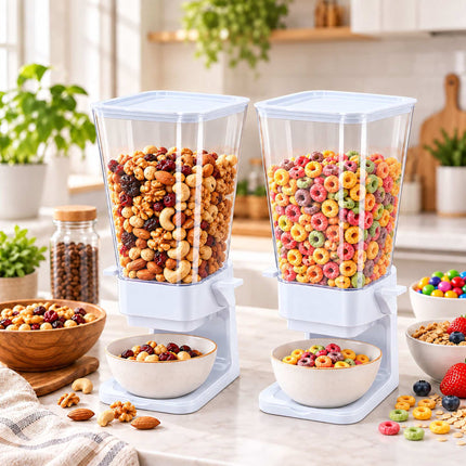 Cereal Dispenser Set of 2, 5.5 L Each, Portion Control, White