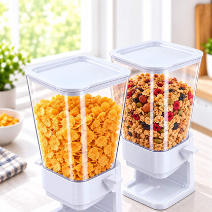 Cereal Dispenser Set of 2, 5.5 L Each, Portion Control, White