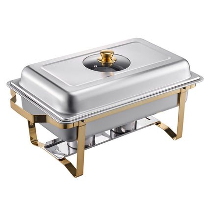 Chafing Dish Set, 2-Pack 4 Qt Stainless Steel, Glass Lid