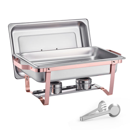 Chafing Dish Set, 2-Pack 8 Qt, Stainless Steel, Rose Gold