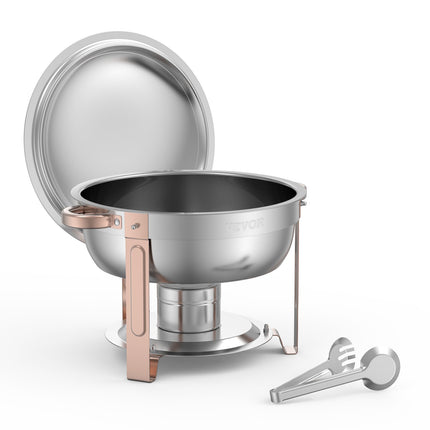 Chafing Dish Set, 4-Pack 5 Qt, Stainless Steel, Rose Gold