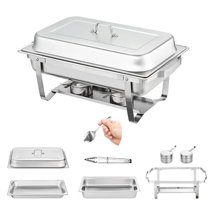 Chafing Dish Set, 4-Pack, 8 Qt Stainless Steel
