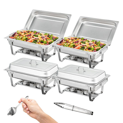 Chafing Dish Set, 4-Pack, 8 Qt Stainless Steel