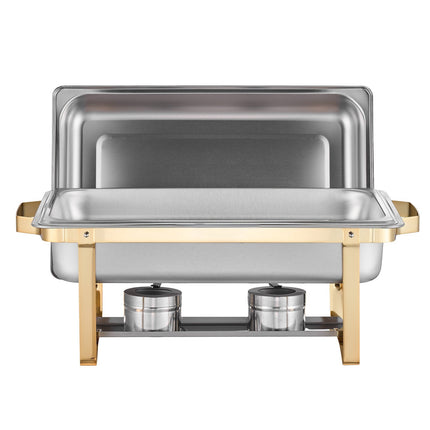 Chafing Dish Set, 4-Pack 8 Qt, Stainless Steel, Gold