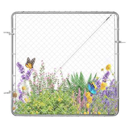 Chain Link Fence Gate, Adjustable, Galvanized, 3x4 Ft