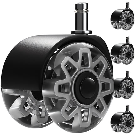 Stuhlrollen, 2,5" PU, 5er-Set, leise, kratzfrei