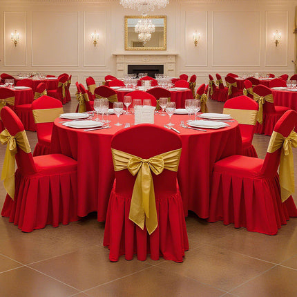 Chair Covers, 30-Pack Red Stretch Polyester Spandex