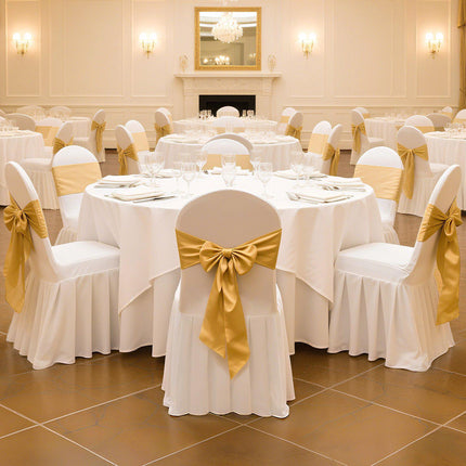 Chair Covers, 30-Pack White Stretch Polyester-Spandex