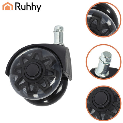 Stuhlrollen 2,5" PU, 5er-Set – Leise, Bodenschonend