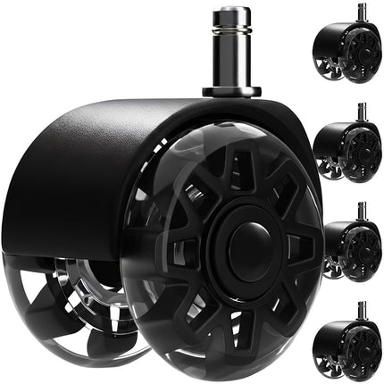 Stuhlrollen 2,5" PU, 5er-Set – Leise, Bodenschonend