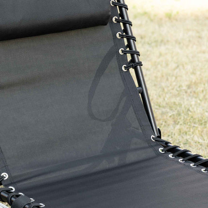 Verstellbare Chaiselongue – klappbare Sonnenliege, schwarz