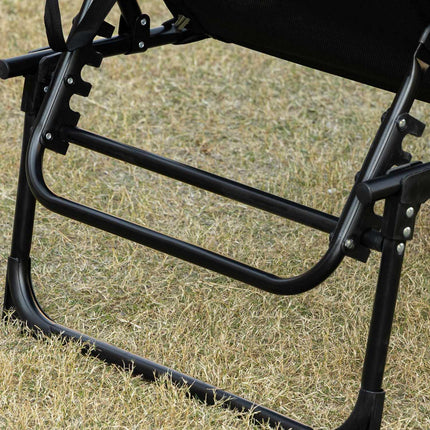 Verstellbare Chaiselongue – klappbare Sonnenliege, schwarz
