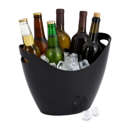 Sektkühler, 8L Schwarz, mit Griffen