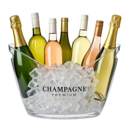 Champagne Ice Bucket, 8L Clear with Handles