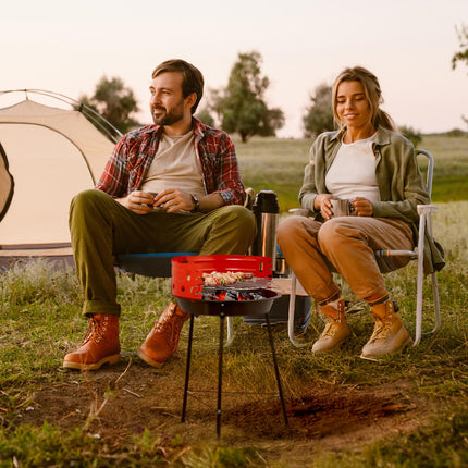 Holzkohle-Grill mit Standfuß und Windschutz, 37 cm