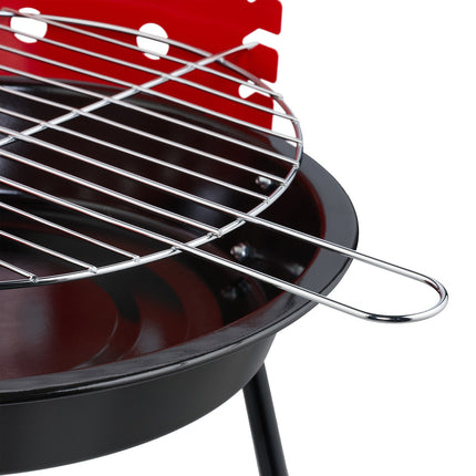 Holzkohle-Grill mit Standfuß und Windschutz, 37 cm