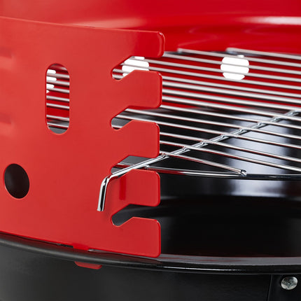 Holzkohle-Grill mit Standfuß und Windschutz, 37 cm