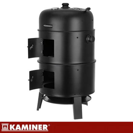 Holzkohle-Gartengrill mit Smoker, Thermometer, Abdeckung