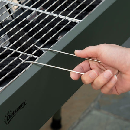 Holzkohle-Campinggrill – Edelstahl, Seitenkörbe