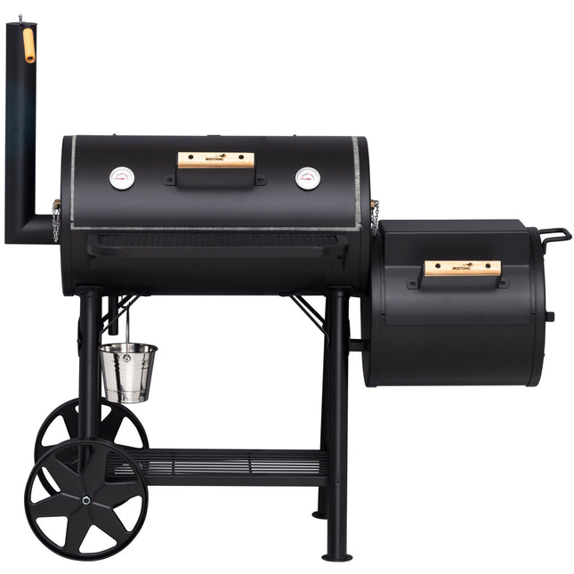 Holzkohlegrill mit Räucherfunktion, Stahl, große Grillfläche