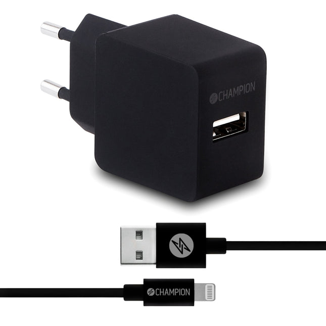 Ladegerät 12 W + USB-A-auf-Lightning-Kabel Schwarz