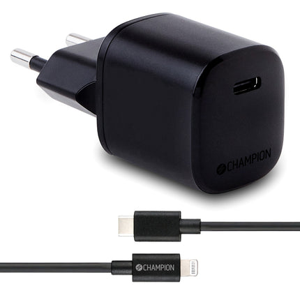 Nabíječka 20W + kabel USB-C na Lightning, černá