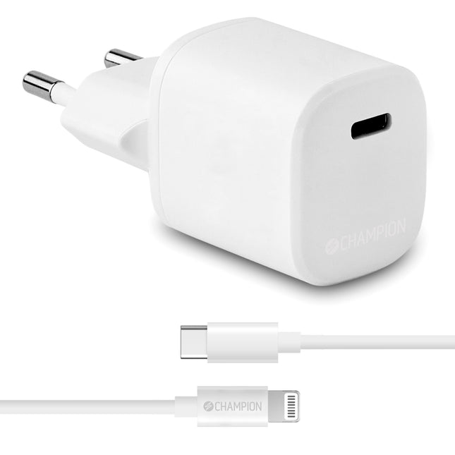 Ladegerät 20 W + USB-C-auf-Lightning-Kabel Weiß