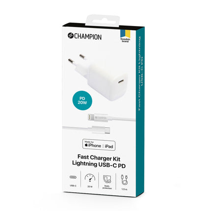 Ladegerät 20 W + USB-C-auf-Lightning-Kabel Weiß
