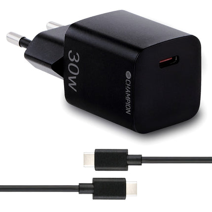 Ladegerät 30W + USB-C-Kabel Schwarz