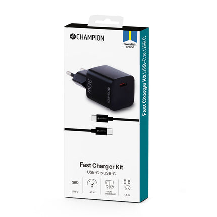 Ladegerät 30W + USB-C-Kabel Schwarz