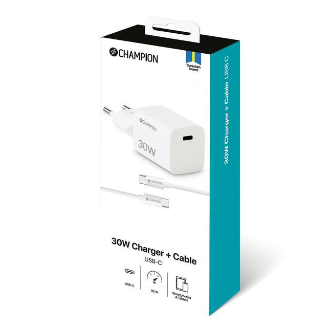 Ladegerät 30W + USB-C-Kabel Weiß
