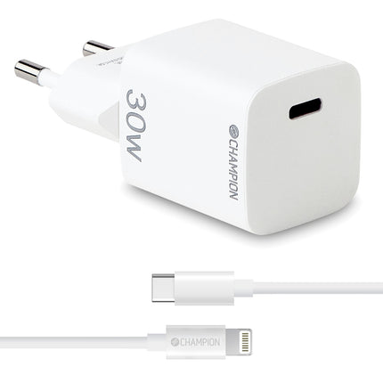Ladegerät 30 W + USB-C-auf-Lightning-Kabel Weiß