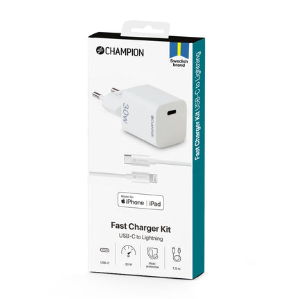 Ladegerät 30 W + USB-C-auf-Lightning-Kabel Weiß