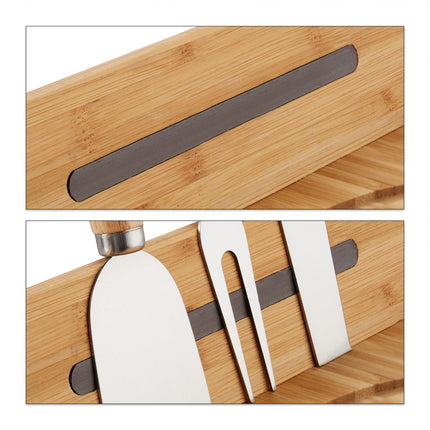 Cheese clock with board and cutlery