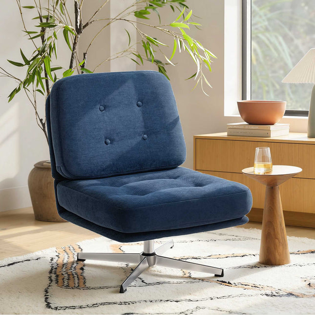 Chenille Loungesessel, 360° drehbar, 70 cm Sitzbreite